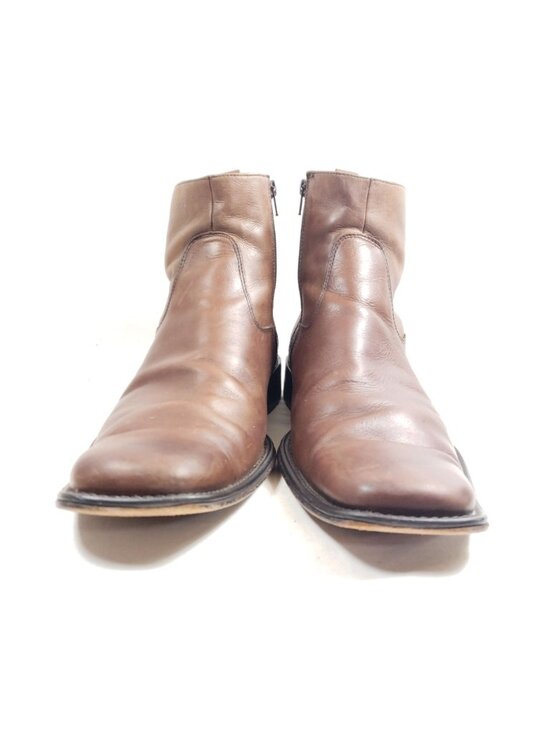 Kenneth Cole Mens Size 12 Brown Leather Ankle Boots Side Zipper main image 8